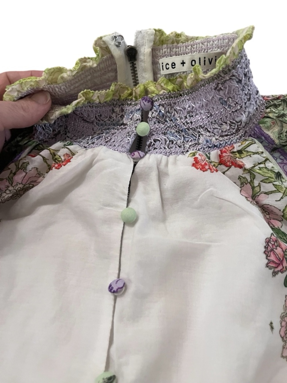 Alice + Olivia Lavinia Tiered Floral Print Mini Dress - Picture 7 of 16